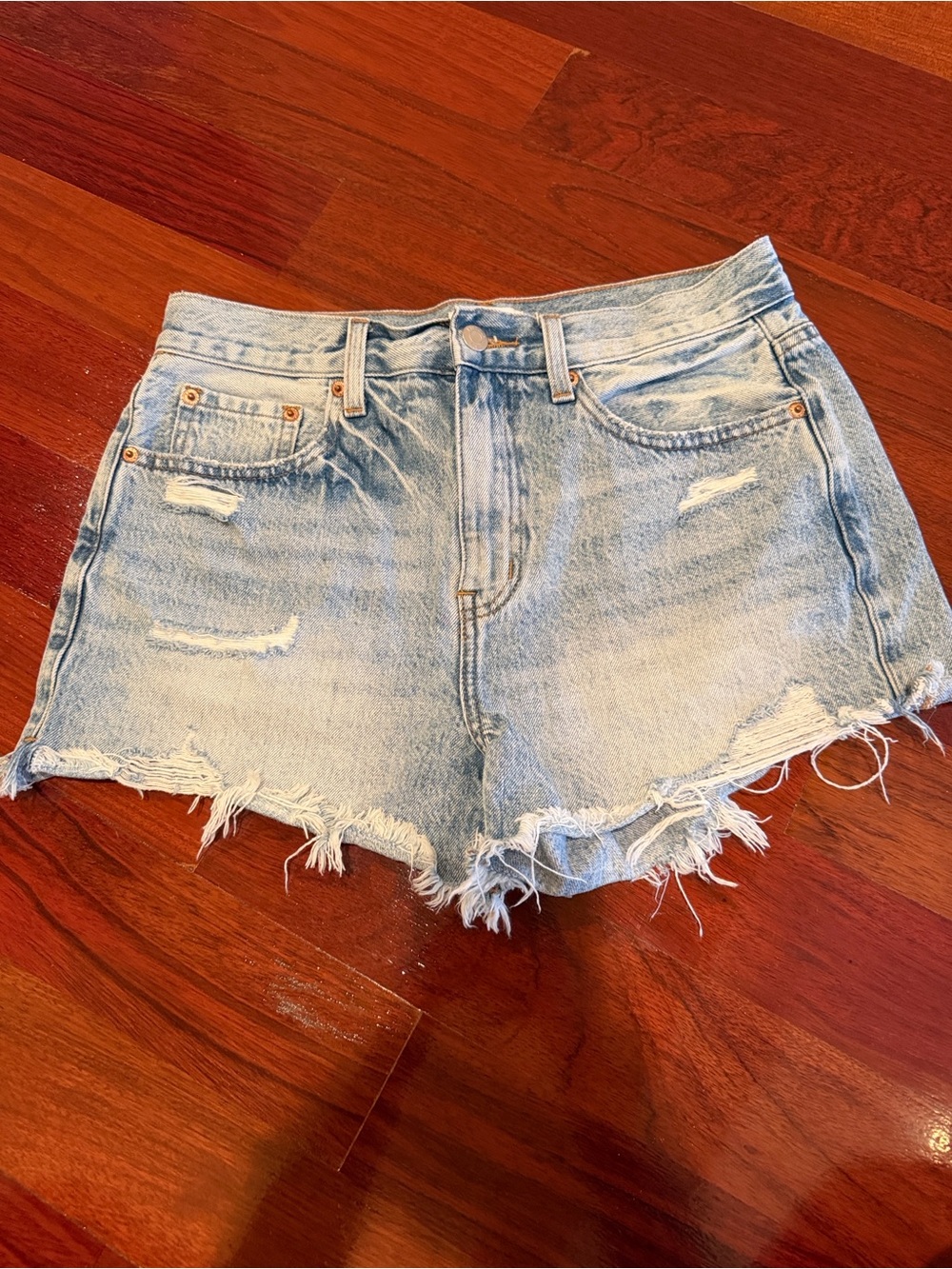 Pistols Classic Light Blue Distressed Denim Shorts - Women's 27 100% cotton